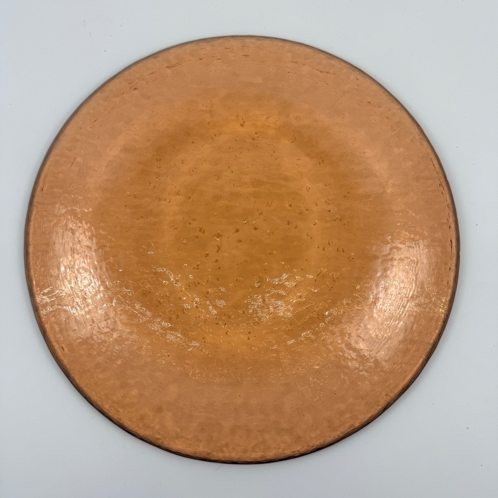 Fire and Light Recycled Glass 11" Dinner Plate Copper Discontinued - Picture 5 of 6
